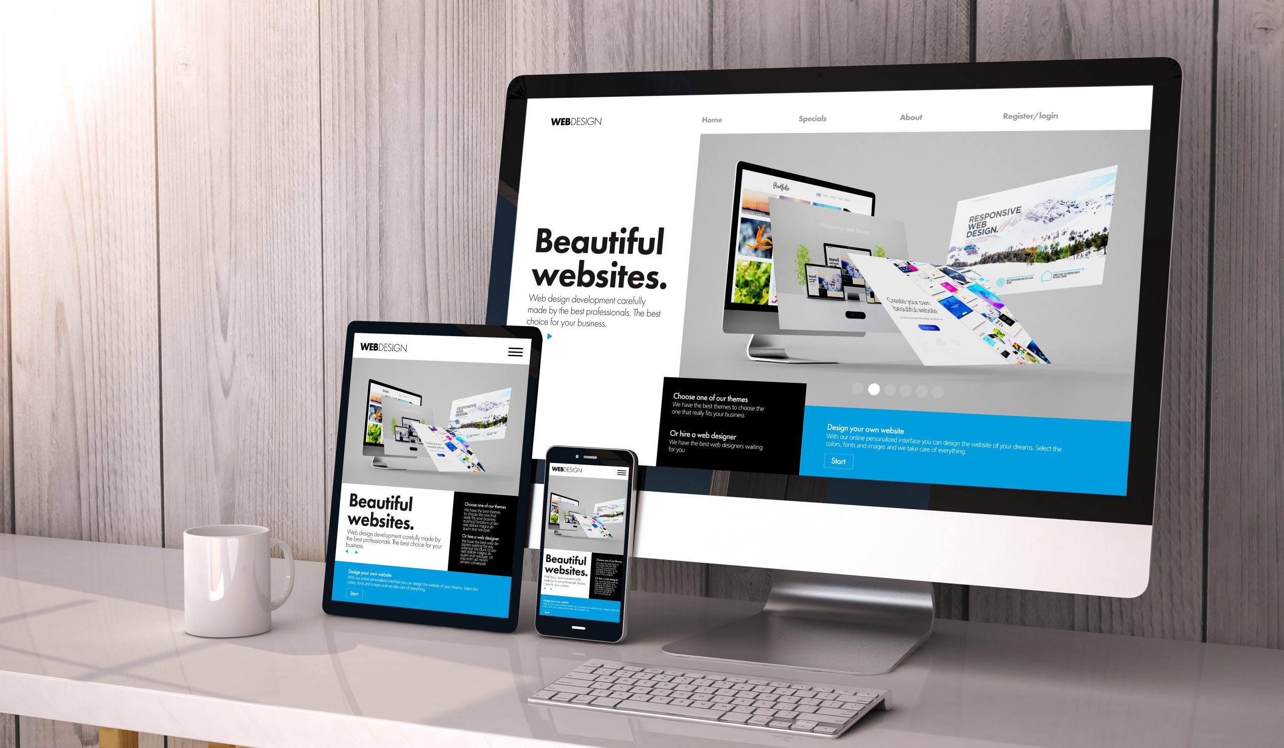 devices responsive on workspace cool website builder design
